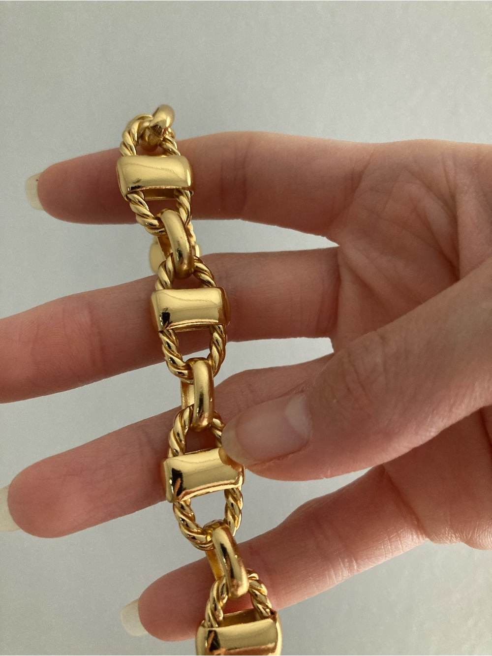 New Vanessa Mooney Gold Thick Chunky Statement Thick Gold Chain Bracelet